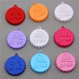 50pcs Drip Beer Bottle Cap Zinc Alloy Enamel Charms for DIY Necklaces Bracelets