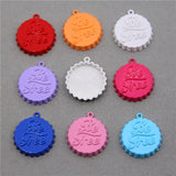 50pcs Drip Beer Bottle Cap Zinc Alloy Enamel Charms for DIY Necklaces Bracelets