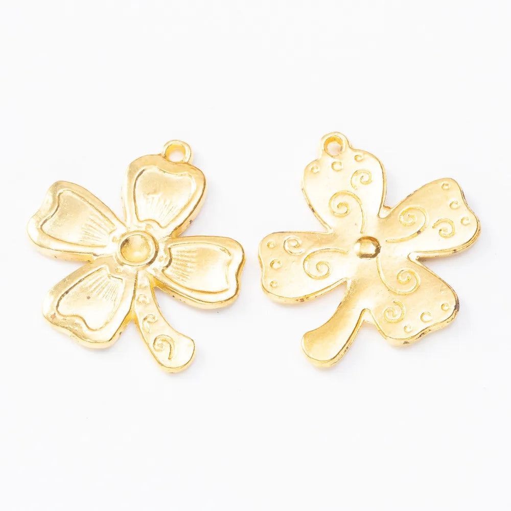 50pcs Antique Bronze Four Leaf Clover Charms Pendants for DIY Jewelry Making