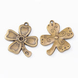 50pcs Antique Bronze Four Leaf Clover Charms Pendants for DIY Jewelry Making