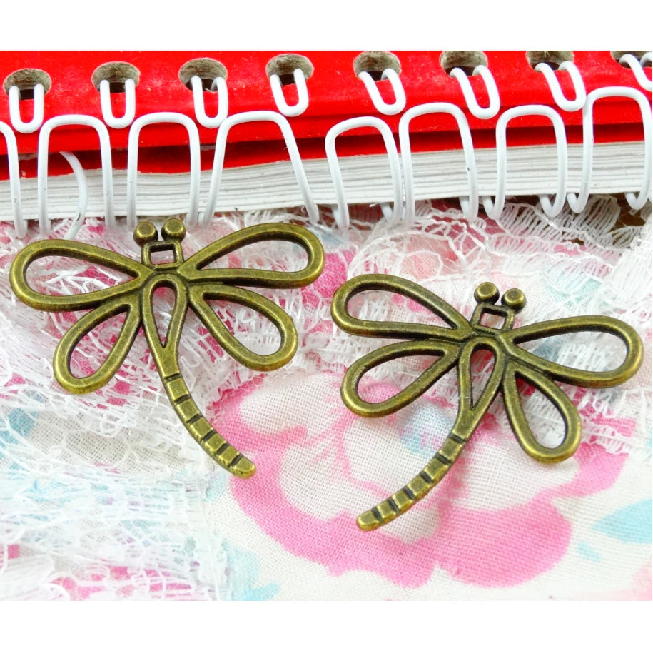 50pcs Antique Bronze Plated Dragonfly Charms Vintage Pendant for DIY Jewelry