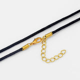 50pcs 2mm Wax Cotton Cord End Lobster Clasp Chain Pendant DIY Jewelry Necklace