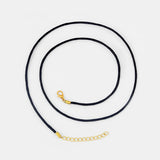 50pcs 2mm Wax Cotton Cord End Lobster Clasp Chain Pendant DIY Jewelry Necklace
