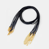 50pcs 2mm Wax Cotton Cord End Lobster Clasp Chain Pendant DIY Jewelry Necklace