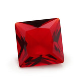 50pcs Square Glass Stones Rose Red Green 2x2~12x12mm Loose