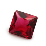 50pcs Square Glass Stones Rose Red Green 2x2~12x12mm Loose