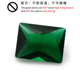 50pcs Rectangle Loose Glass Stone Red Green