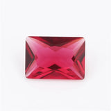 50pcs Rectangle Loose Glass Stone Red Green