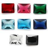 50pcs Rectangle Loose Glass Stone Red Green