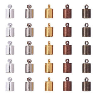 50pcs Leather Cord Ends Caps for DIY Jewelry Making