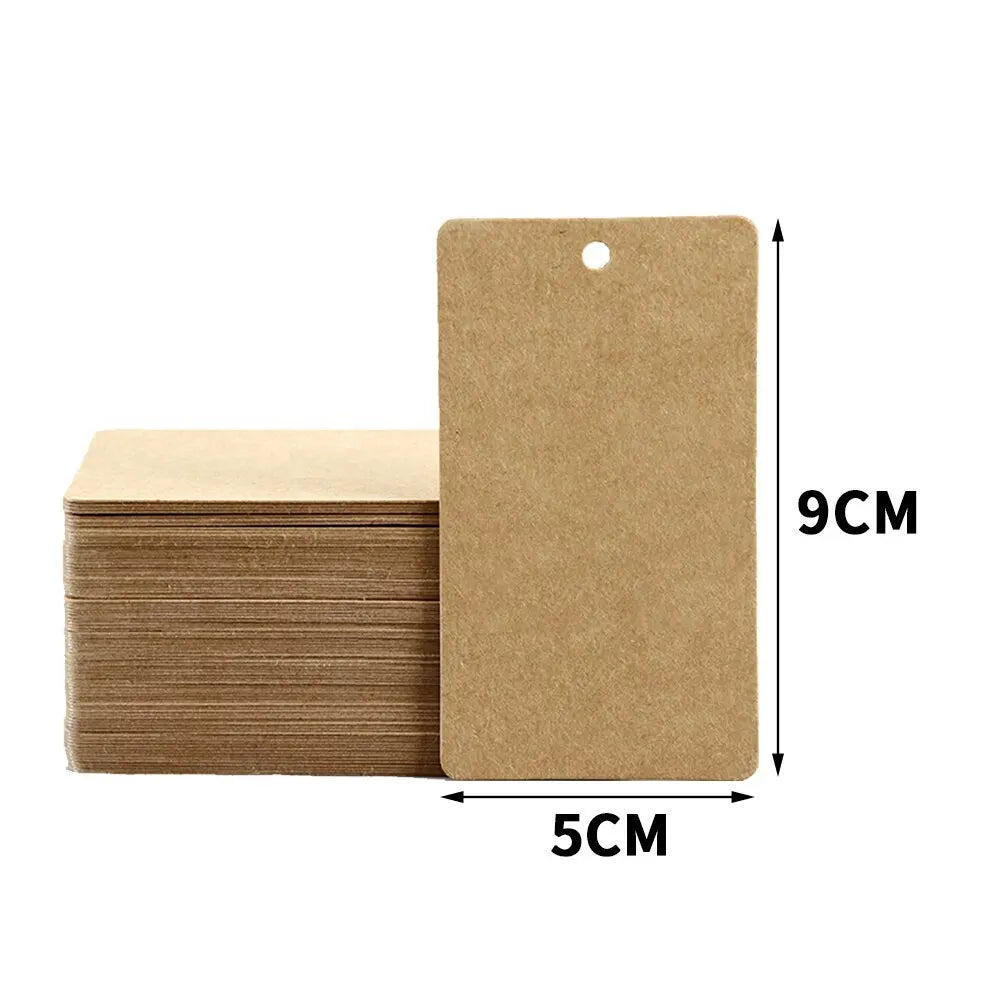 50pcs Hanging Cards Rectangle Craft Paper Label Tag for Jewelry Package