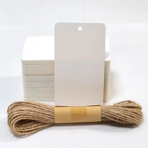 50pcs Hanging Cards Rectangle Craft Paper Label Tag for Jewelry Package