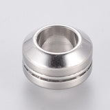 50pcs Stainless Steel Column Beads 11mm Grooved DIY Jewelry Making Supplies
