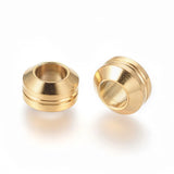 50pcs Stainless Steel Column Beads 11mm Grooved DIY Jewelry Making Supplies