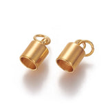 50pcs 304 Stainless Steel Cord Ends Caps Golden Jewelry Making Supplies