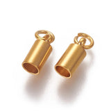 50pcs 304 Stainless Steel Cord Ends Caps Golden Jewelry Making Supplies