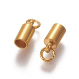 50pcs 304 Stainless Steel Cord Ends Caps Golden Jewelry Making Supplies
