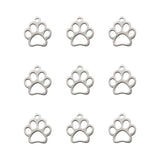 50pcs Stainless Steel Dog Paw Print Charms for Bracelets Earrings Jewelry Making