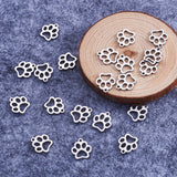 50pcs Stainless Steel Dog Paw Print Charms for Bracelets Earrings Jewelry Making