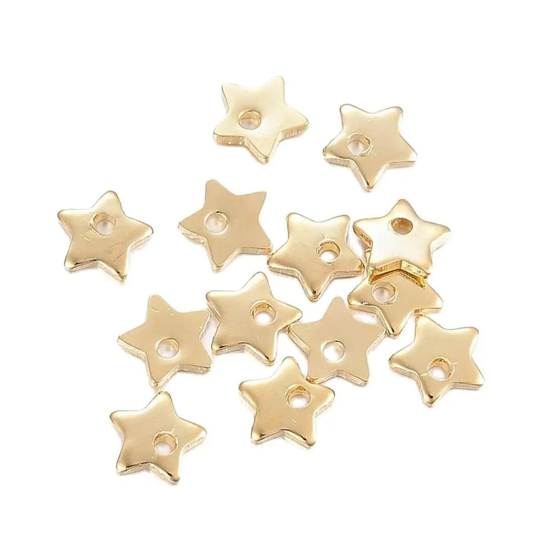 50pcs 304 Stainless Steel Mini Stars Charms Necklace Pendants DIY Jewelry Making