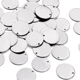 50pcs Stainless Steel Tag Pendants Charm Round for Jewelry Making DIY 23mm