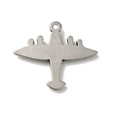 50pcs 304 Stainless Steel Plane Charms Pendants Antique Silver Style