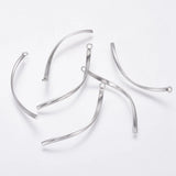 50pcs 304 Stainless Steel Twist Pendants 40x3x1mm