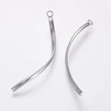 50pcs 304 Stainless Steel Twist Pendants 40x3x1mm