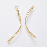 50pcs 304 Stainless Steel Twist Pendants 40x3x1mm