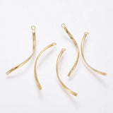 50pcs 304 Stainless Steel Twist Pendants 40x3x1mm