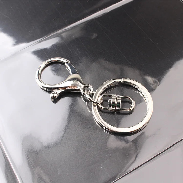 50pcs 30mm Keyring Multiple Colors Key Chains Rings Round Hook Lobster Clasp