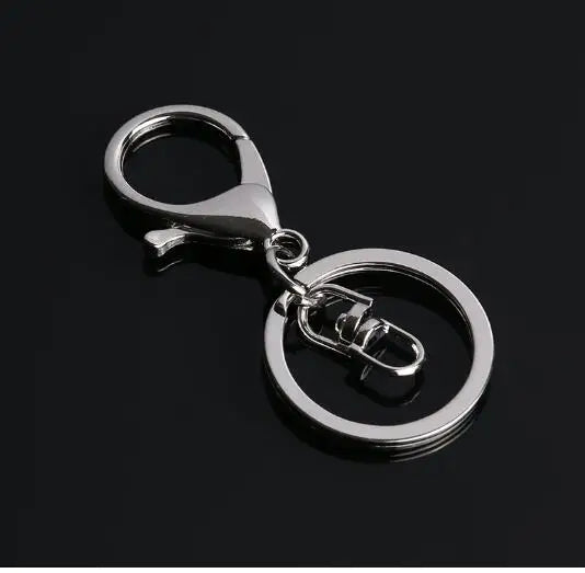 50pcs 30mm Keyring Multiple Colors Key Chains Rings Round Hook Lobster Clasp