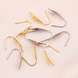 50pcs 316 Stainless Steel 20mm Earring Hooks with Gold-Plated Base