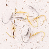 50pcs 316 Stainless Steel 20mm Earring Hooks with Gold-Plated Base