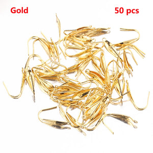 50pcs 316 Stainless Steel 20mm Earring Hooks with Gold-Plated Base