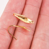 50pcs 316 Stainless Steel 20mm Earring Hooks with Gold-Plated Base