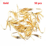 50pcs 316 Stainless Steel 20mm Earring Hooks with Gold-Plated Base