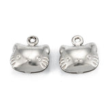 50pcs 316 Surgical Stainless Steel Cat Charms for DIY Jewelry Making