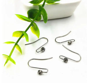 50pcs 316L Stainless Steel Earrings DIY Findings with Bezel Babochon Back