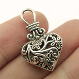 50pcs 3D Heart Charms Flower Pattern Hollow Flowers Heart Charms
