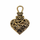 50pcs 3D Heart Charms Flower Pattern Hollow Flowers Heart Charms