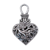 50pcs 3D Heart Charms Flower Pattern Hollow Flowers Heart Charms