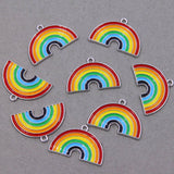 50pcs Rainbow Enamel Cloud Charms for Jewelry Making Necklaces Earrings