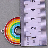 50pcs Rainbow Enamel Cloud Charms for Jewelry Making Necklaces Earrings