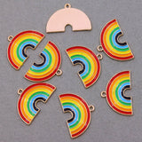 50pcs Rainbow Enamel Cloud Charms for Jewelry Making Necklaces Earrings