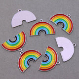 50pcs Rainbow Enamel Cloud Charms for Jewelry Making Necklaces Earrings