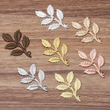 50pcs 32x50mm Brass Filigree Leaf Pendant DIY Jewelry Accessories