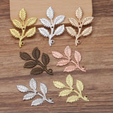 50pcs 32x50mm Brass Filigree Leaf Pendant DIY Jewelry Accessories