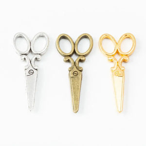 50pcs Antique Silver Scissors Charms Vintage Bronze Pendant for DIY Jewelry