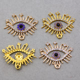 50pcs Evil Eye Point Drill Enamel Charm Pendants for Women Bracelet Necklace
